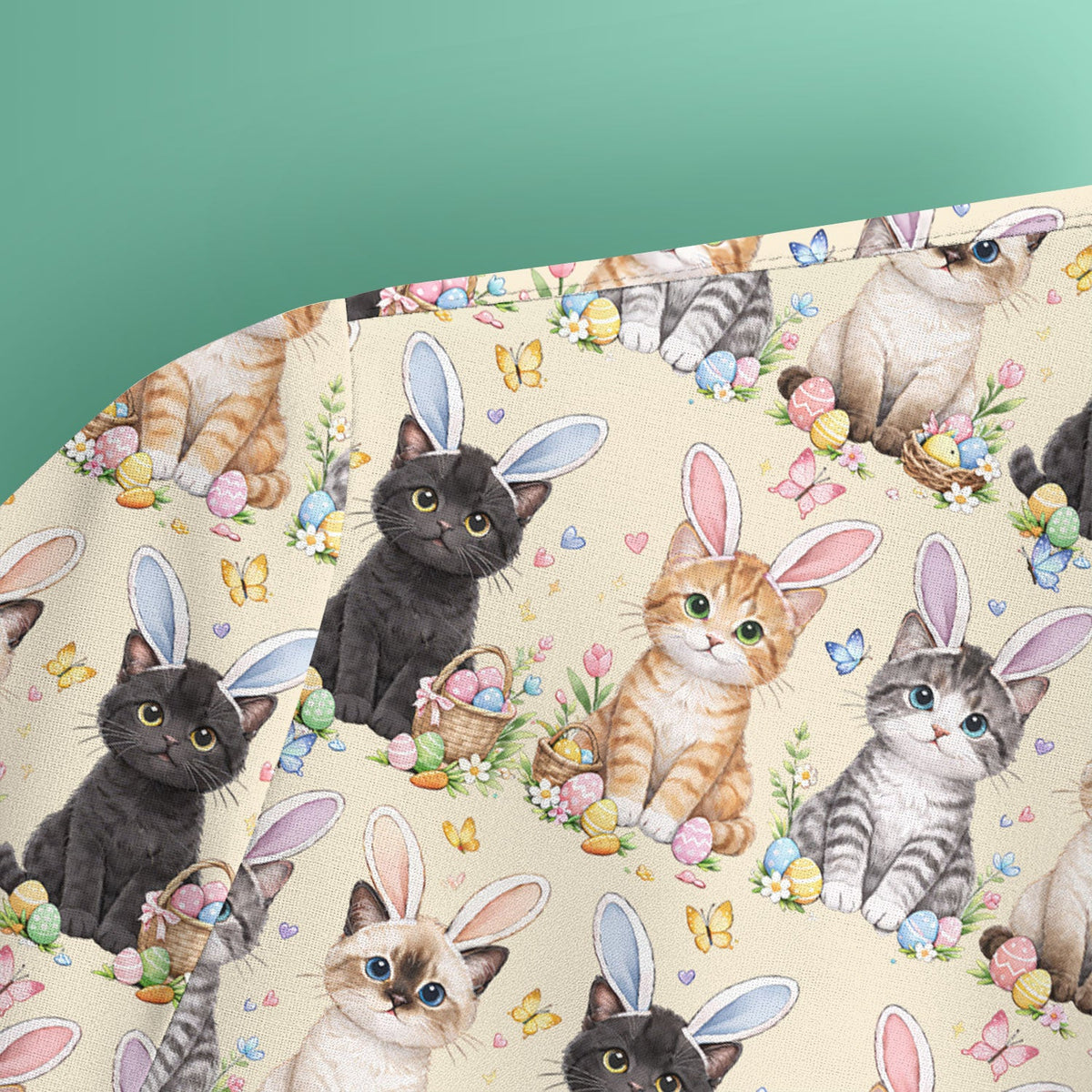 Kitten Bunny Ears Nurse Scrub Top - Easter Gift