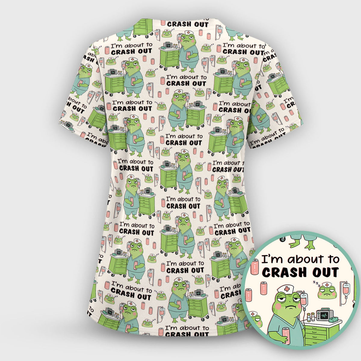 Crash Out Frog Nurse Scrub Set
