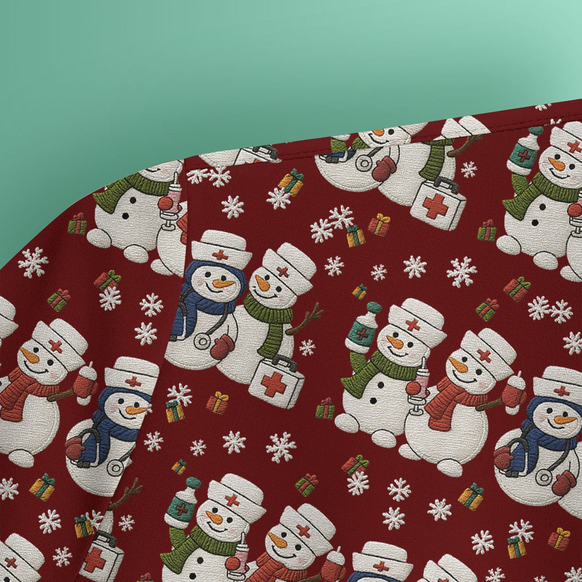 Snowman Nurse Scrub Top - Christmas Gift