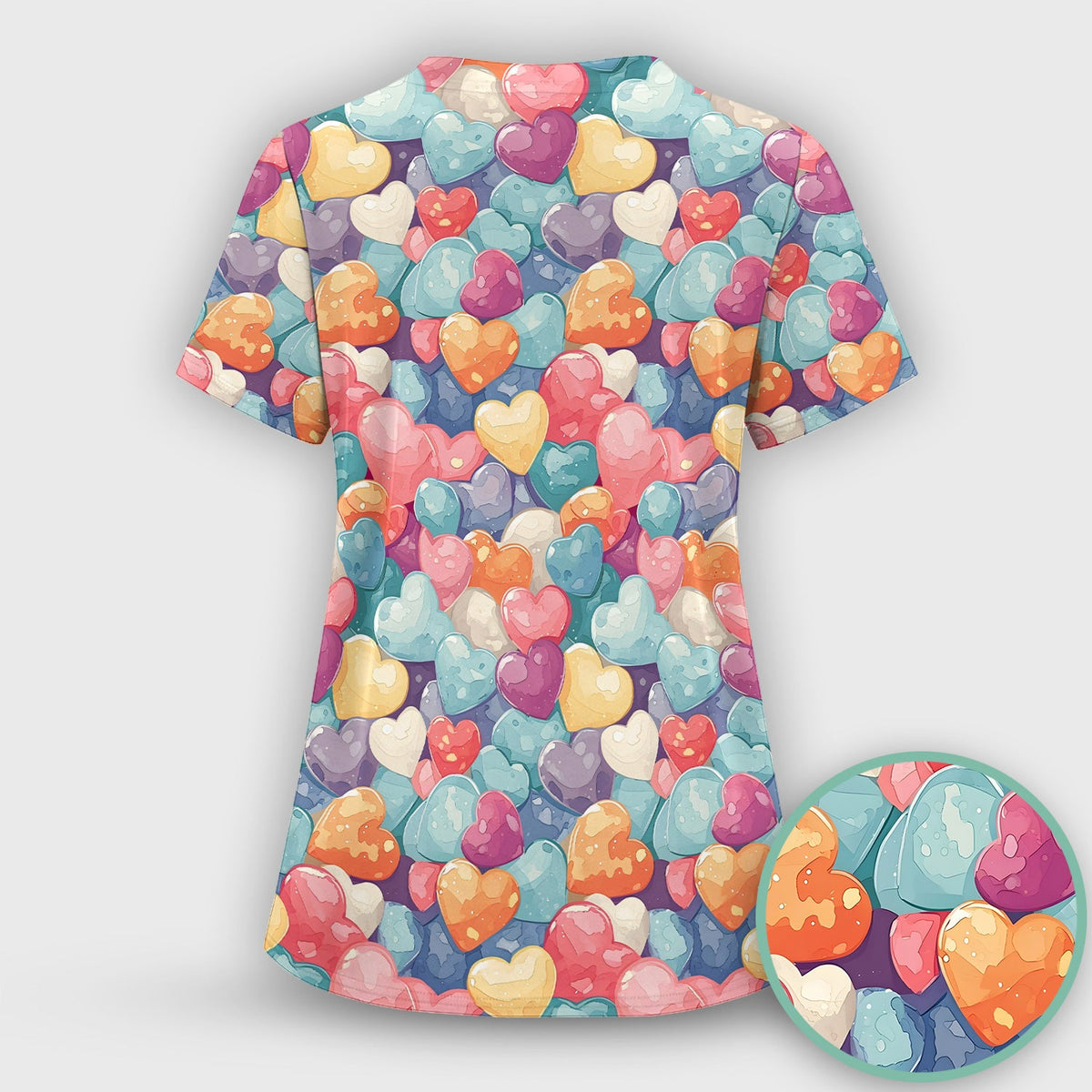 Sweet Valentine Heart Pediatric Nurse Scrub Top