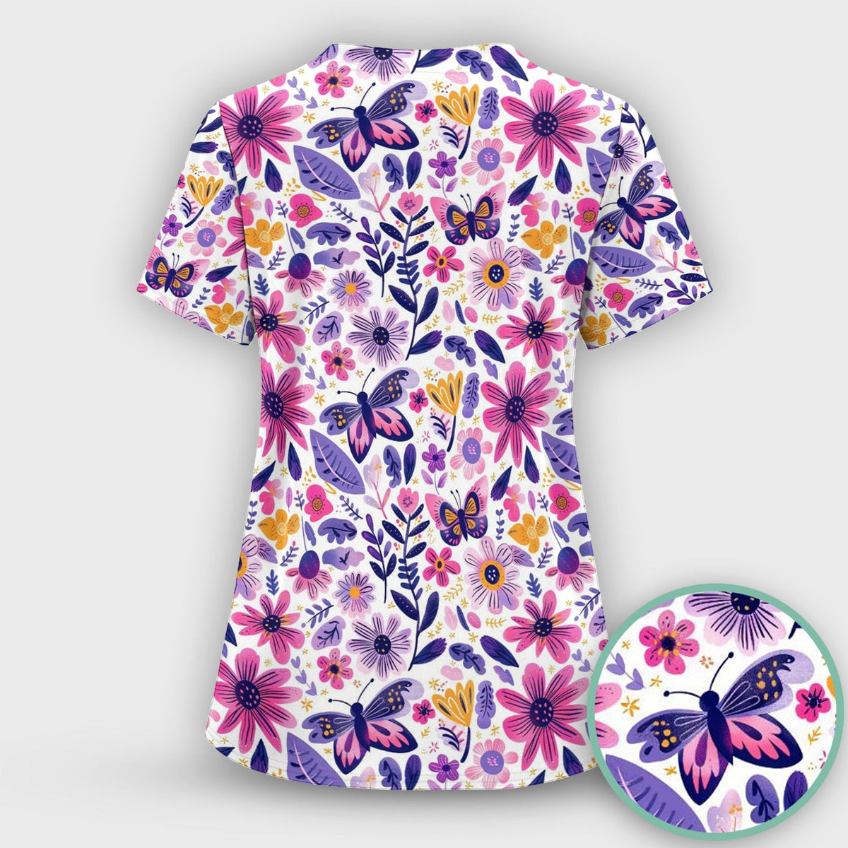 Butterfly Wildflower Garden Nurse Scrub Set
