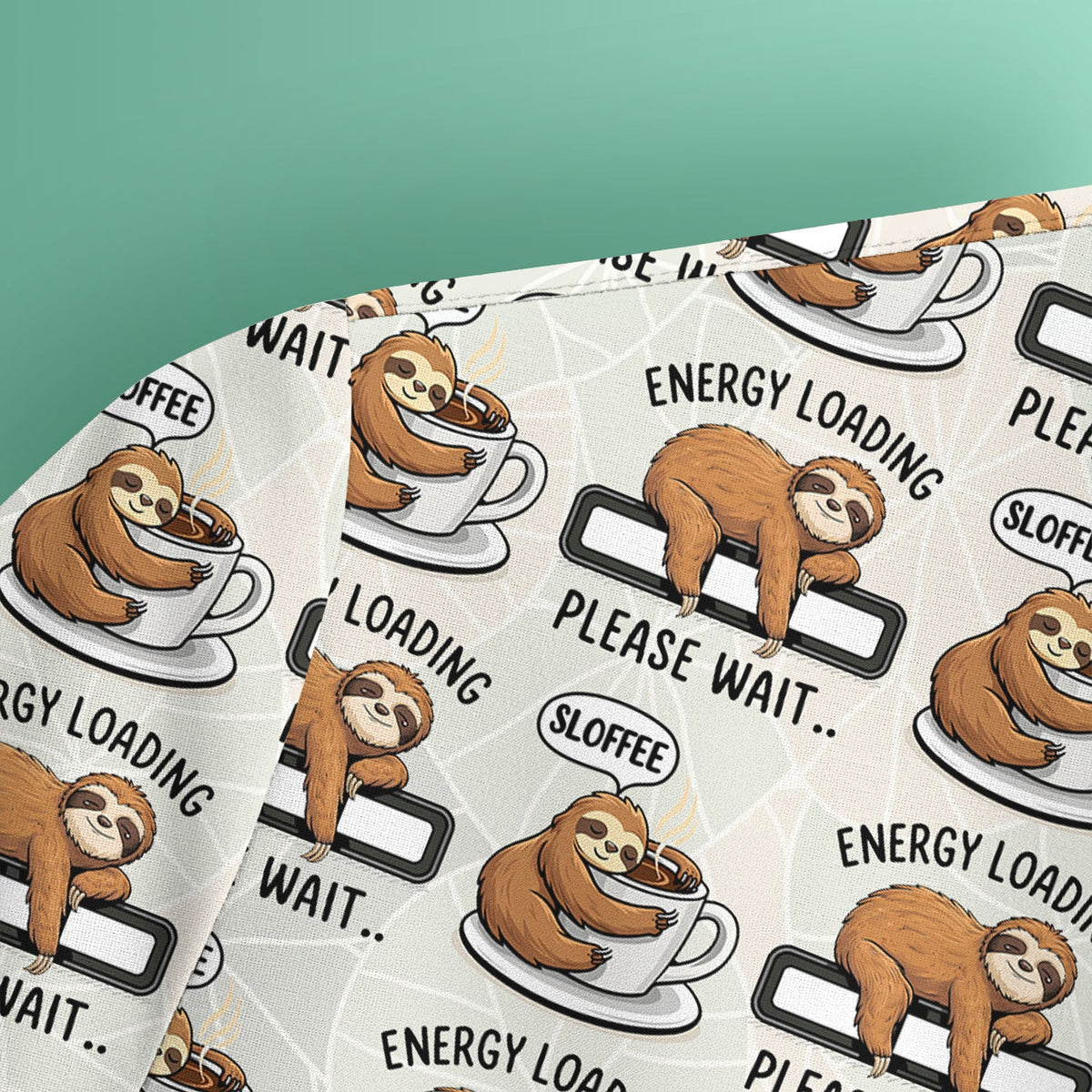 Sloth Coffee Energy Nurse Scrub Top