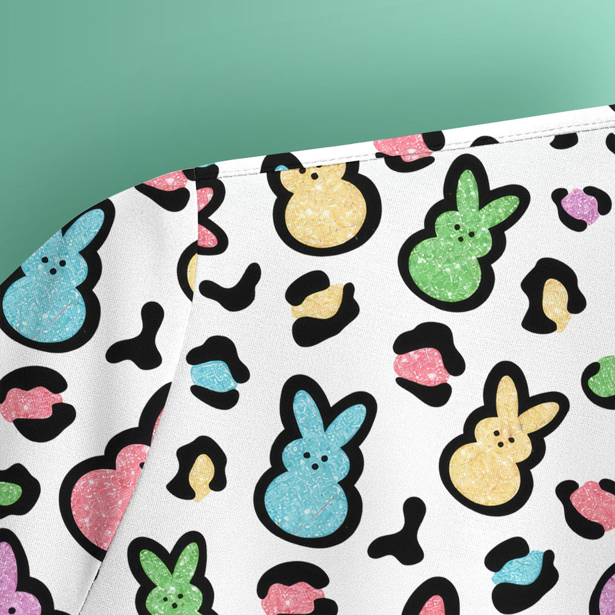 Pastel Bunny Nurse Scrub Top