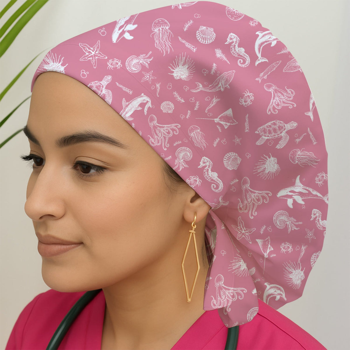 Marine Sea Life Scrub Cap