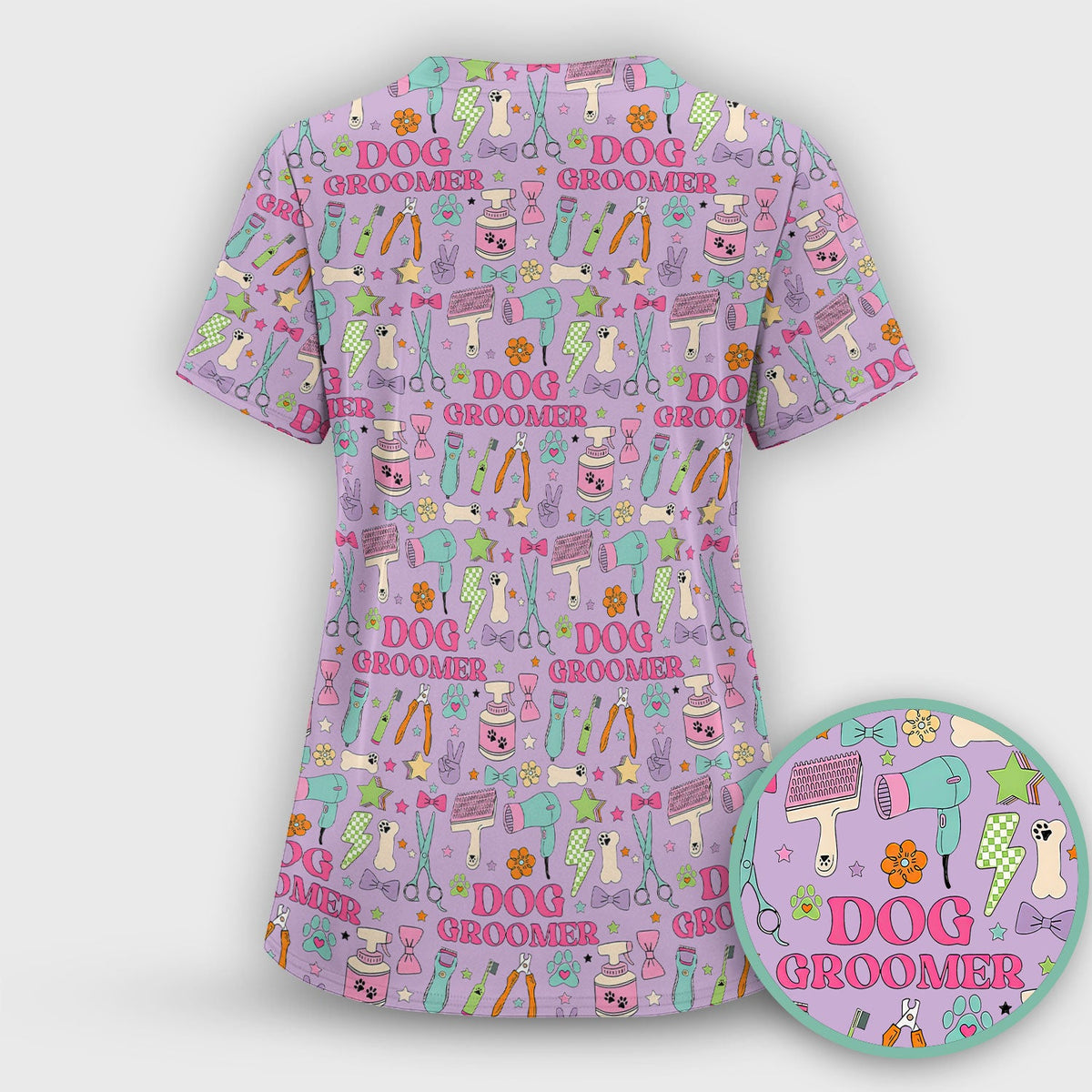 Dog Groomer Tools Nurse Scrub Set