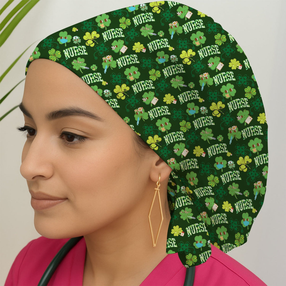 Lucky Shamrock Scrub Cap - St Patricks Day Gift For Nurse