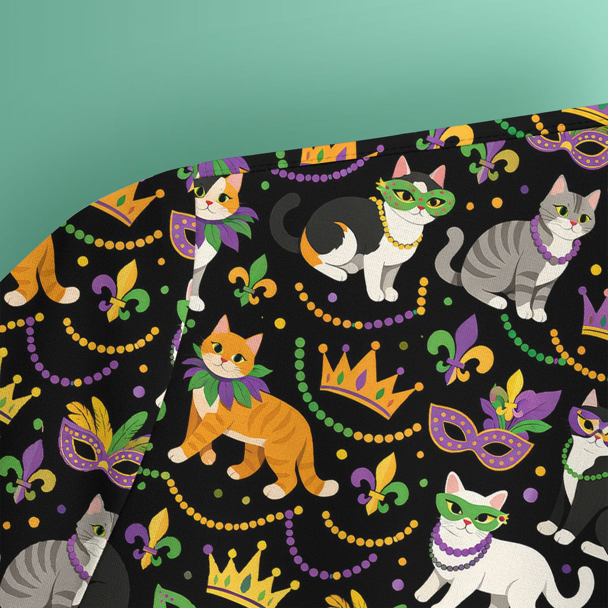 Cat Mardi Gras Nurse Scrub Top