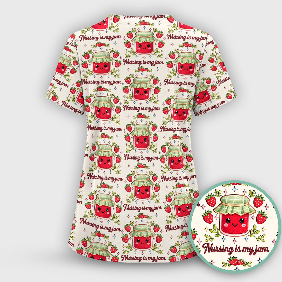 Strawberry Jam Nurse Scrub Top