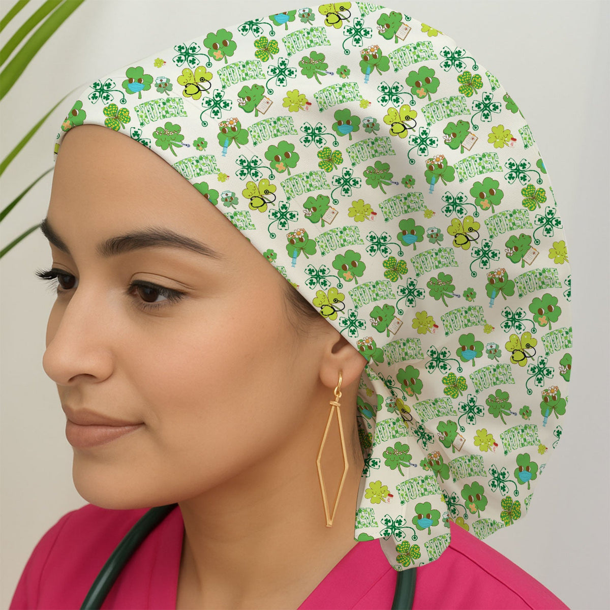 Lucky Shamrock Scrub Cap - St Patricks Day Gift For Nurse