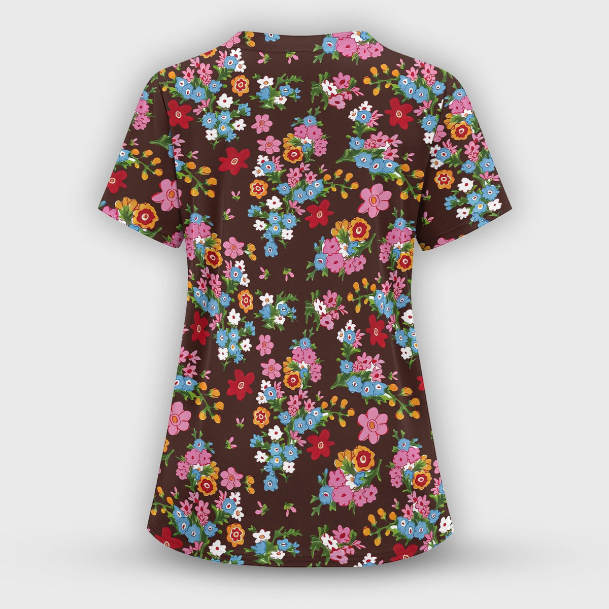 Vintage Floral Bouquet Nurse Scrub Set