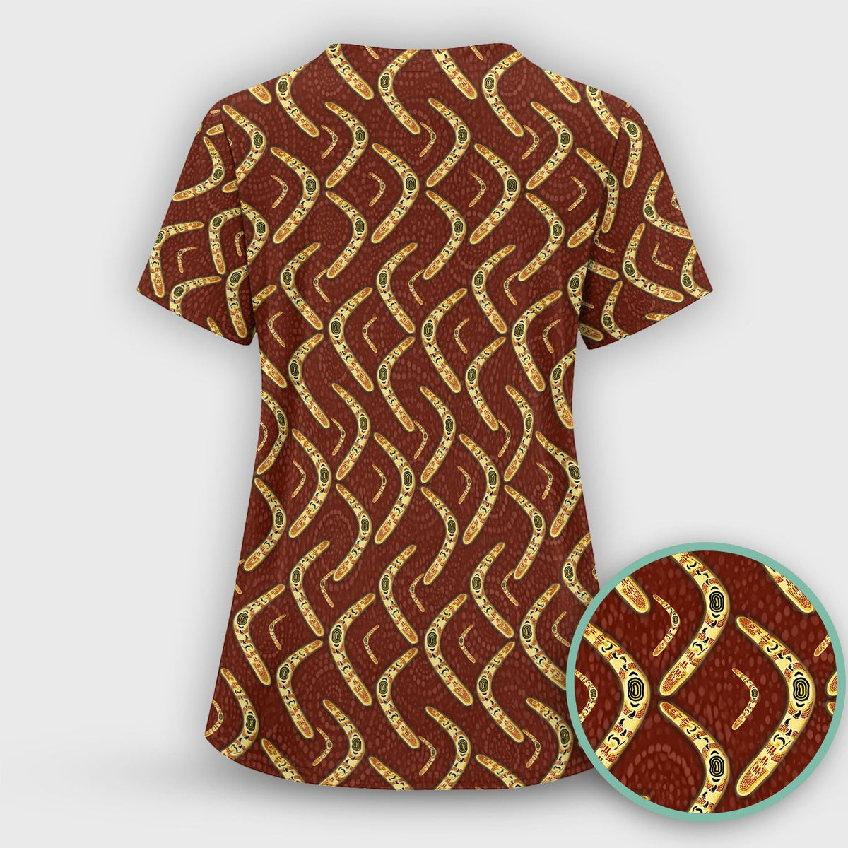 Aboriginal Boomerang Nurse Scrub Set