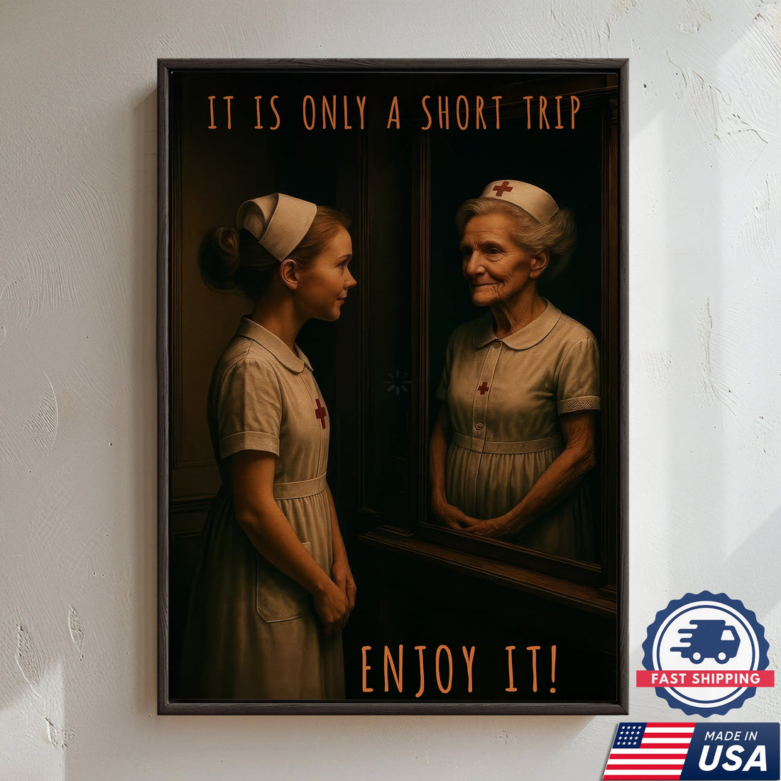 Vintage Young And Old Nurse Canvas