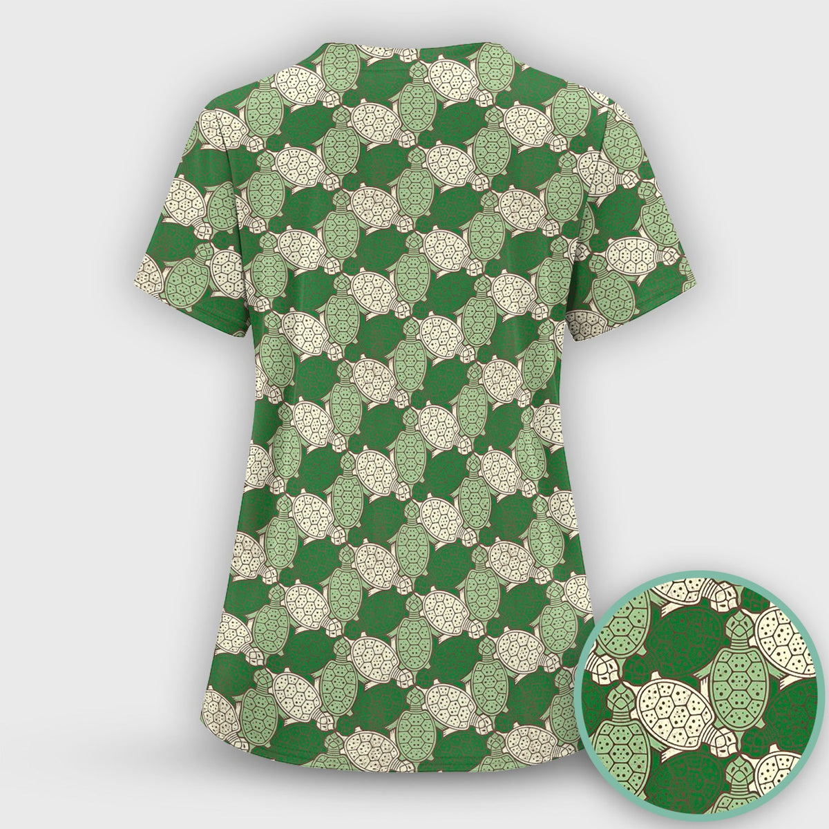 Green Sea Turtle Shell Nurse Scrub Top