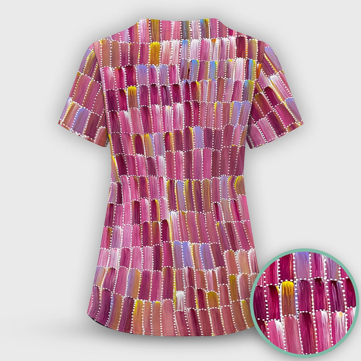 Colorful Abstract Brushstroke Dotted Nurse Scrub Set