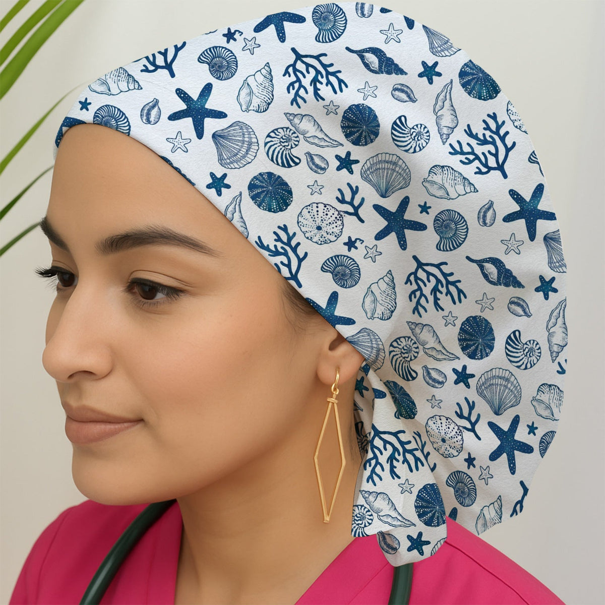 Ocean Shell Starfish Scrub Cap