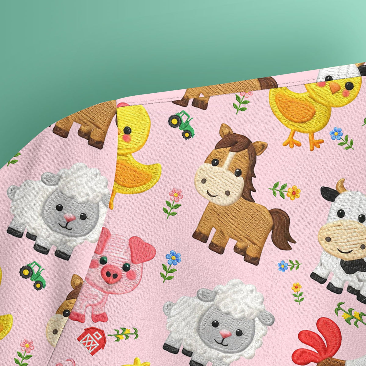 Cartoon Farm Animal Nurse Scrub Top