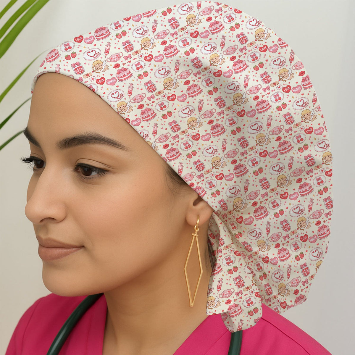 Cupid Valentine Love Scrub Cap