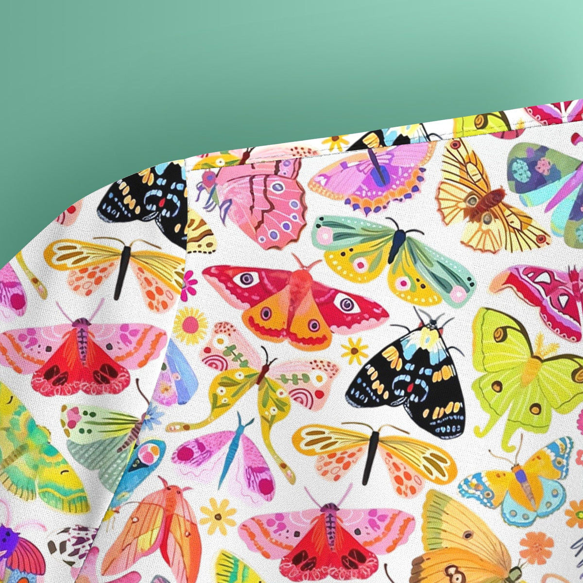 Cute Bright Butterfly Moth Floral Nurse Scrub Top
