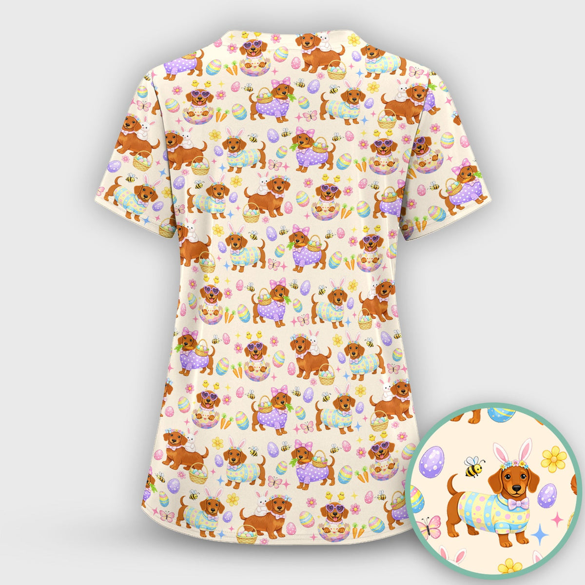 Easter Dachshund Nurse Scrub Set