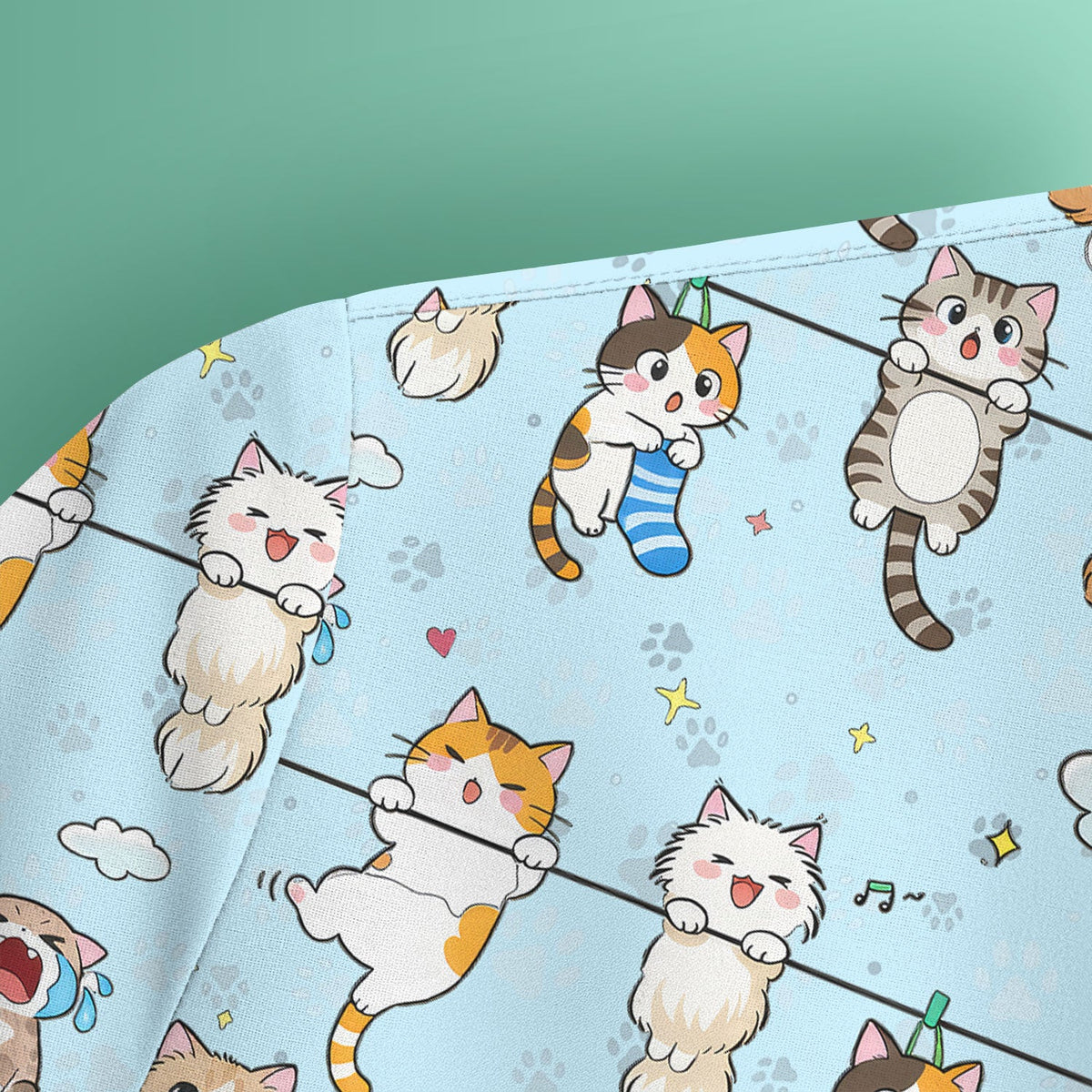Cats With Cute Expressions Nurse Scrub Top