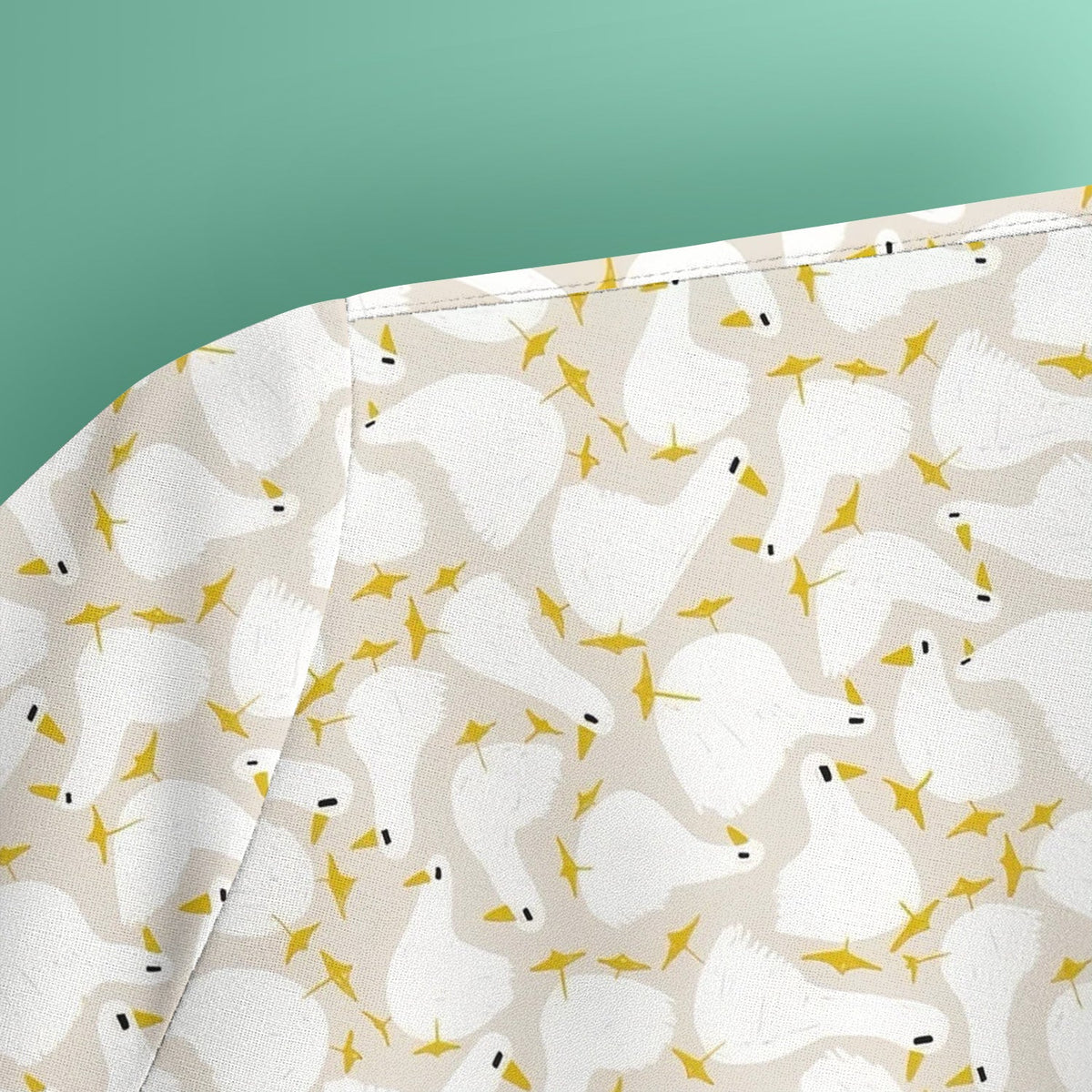 White Goose Yellow Star Nurse Scrub Top