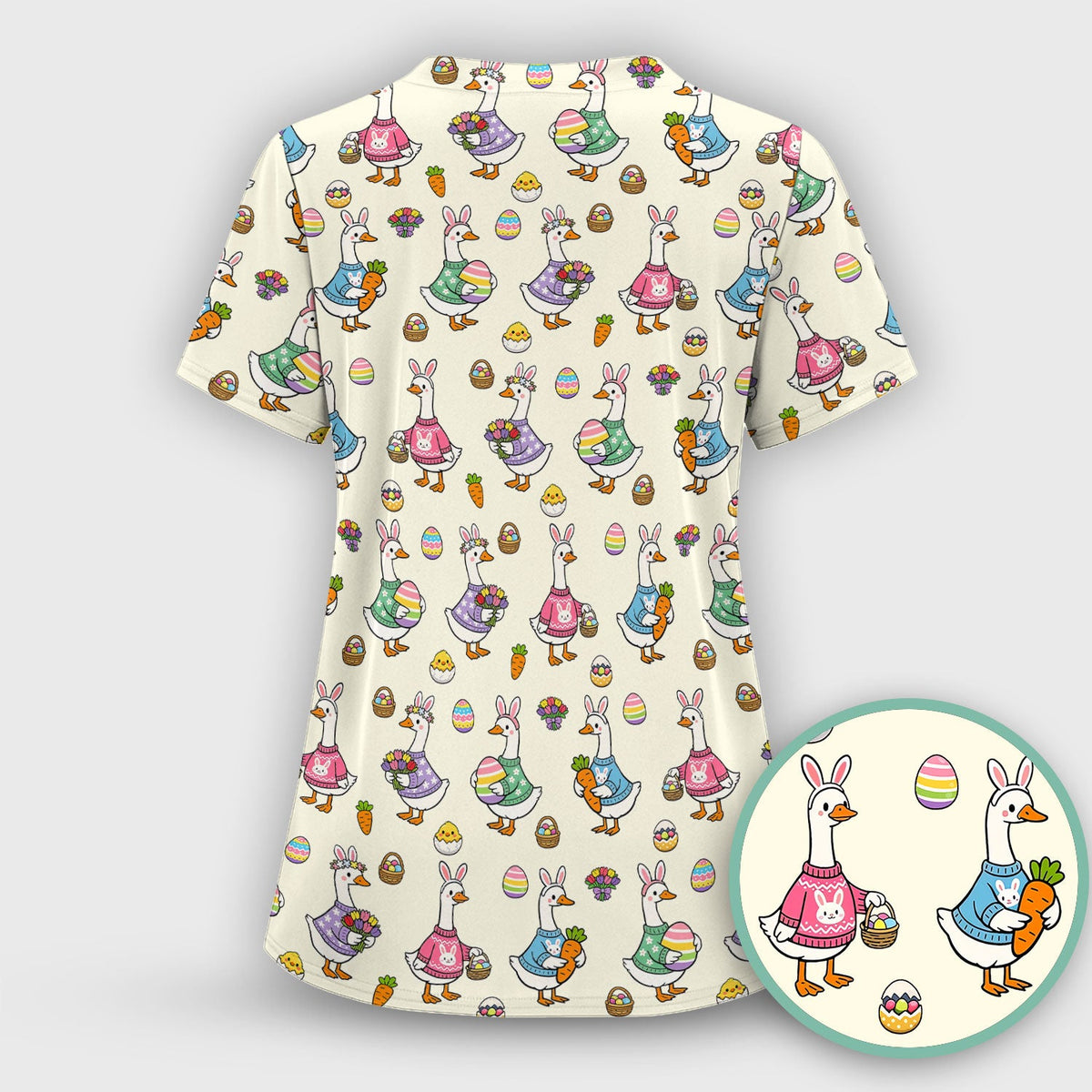 Easter Goose Nurse Scrub Top