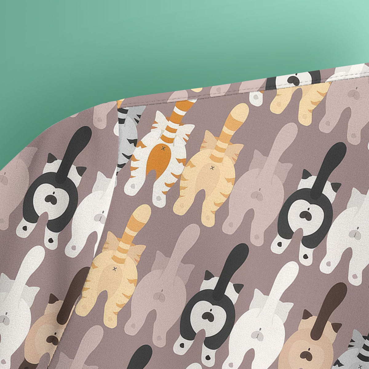 Cute Cat Butt Pattern Scrub Top, Funny Cat Nursing Shirt, Comfortable Scrubs For Nurses