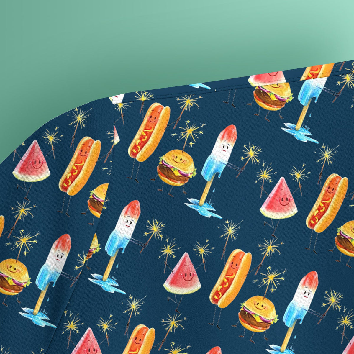 Summer Food Icons Nurse Scrub Top
