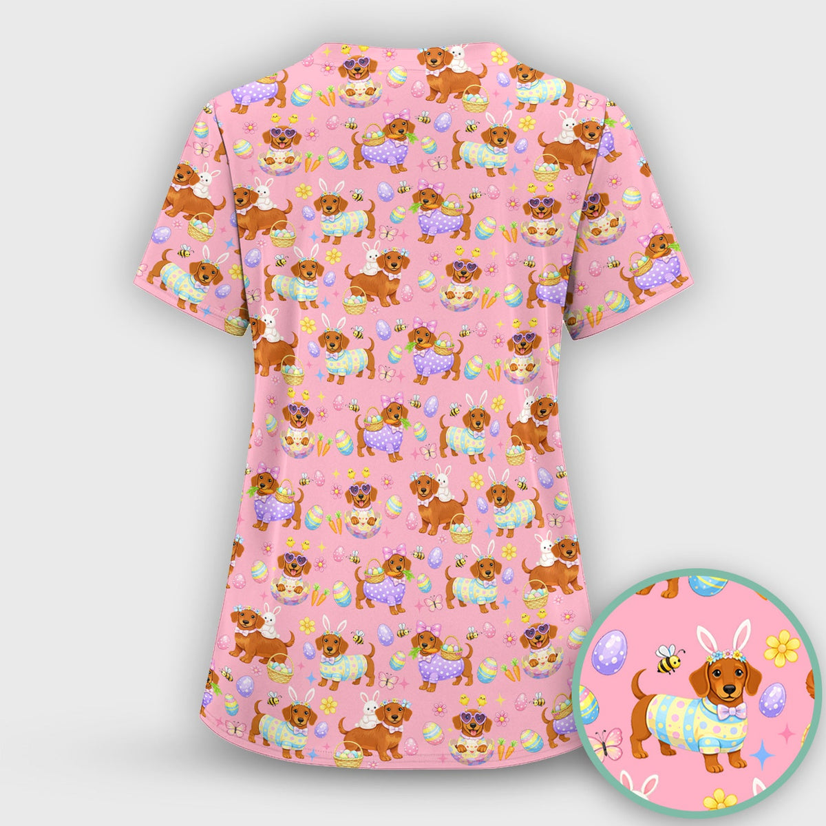 Easter Dachshund Nurse Scrub Set