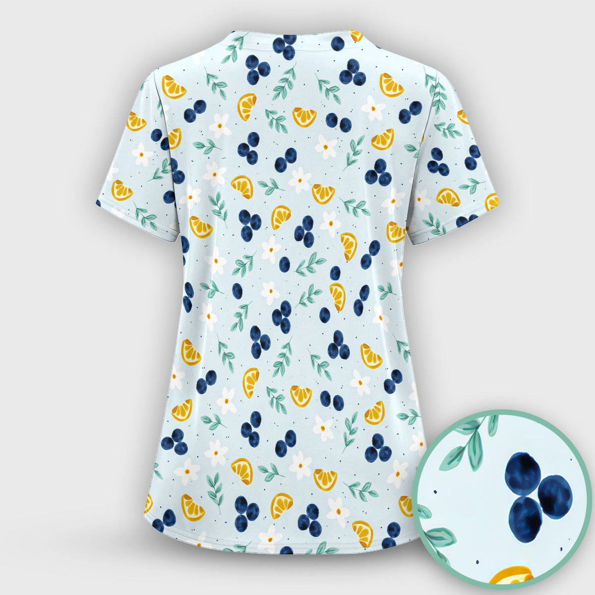 Blueberry Lemon Daisy Nurse Scrub Set