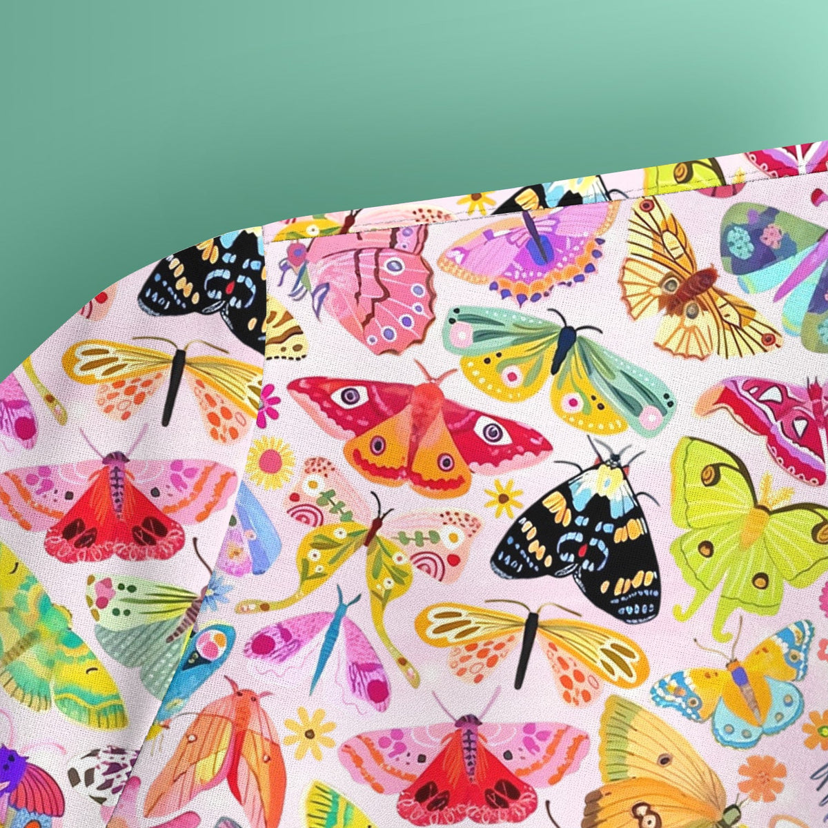 Cute Bright Butterfly Moth Floral Nurse Scrub Top