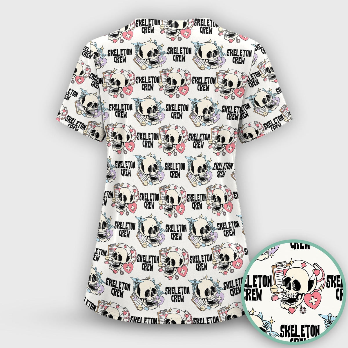 Skeleton Crew Nurse Scrub Set - Halloween Gift