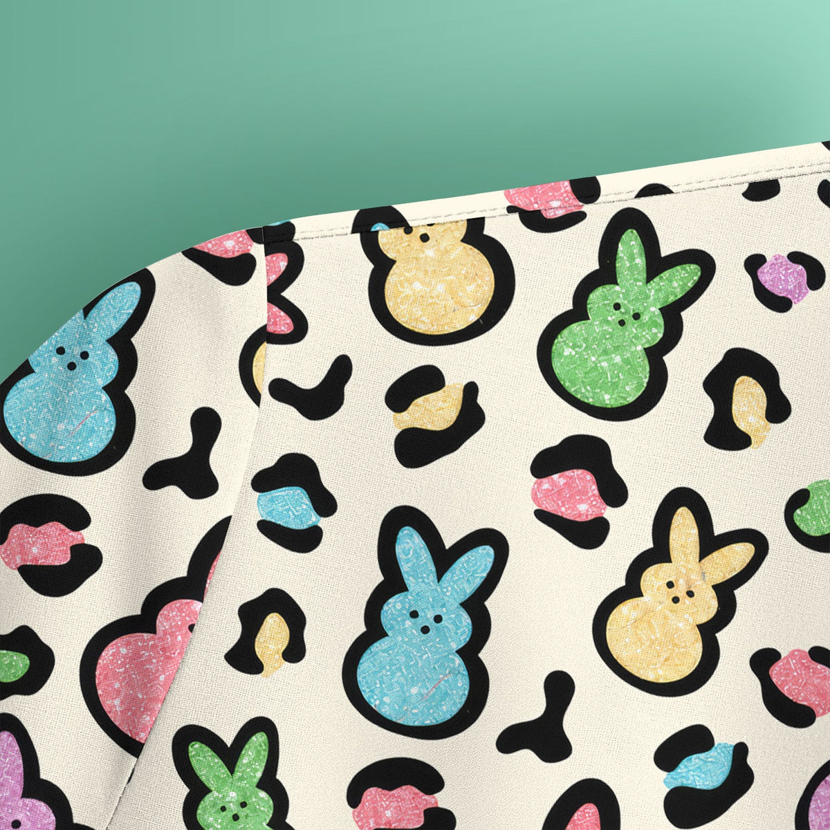 Pastel Bunny Nurse Scrub Top
