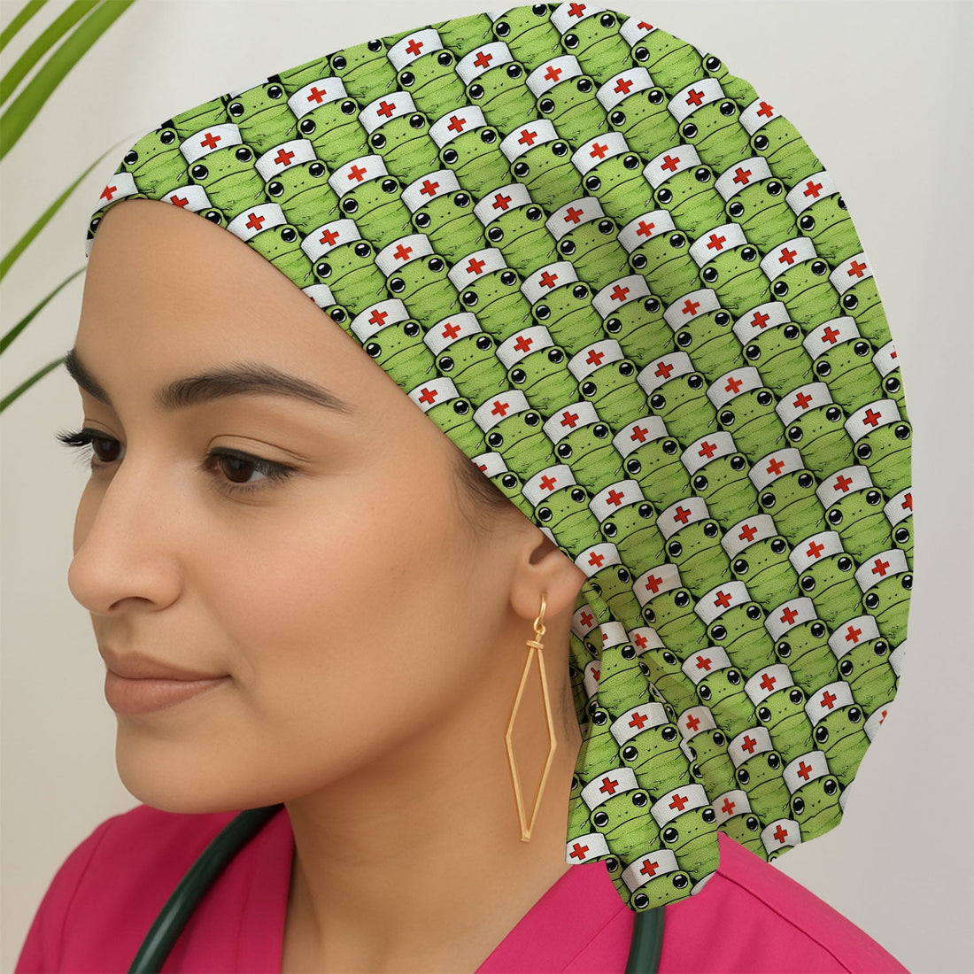 Green Nurse Frog Scrub Cap