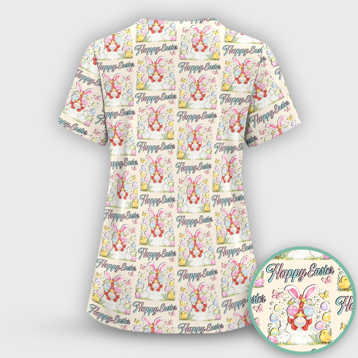 Bunny Eggs Nurse Scrub Top - Easter Gift