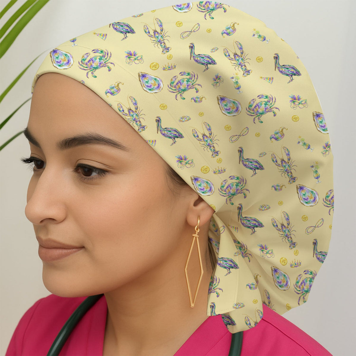 Mardi Gras Seafood Scrub Cap