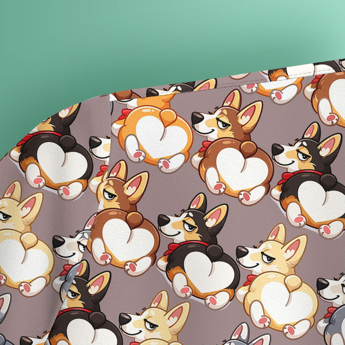 Corgi Cartoon Nurse Scrub Top