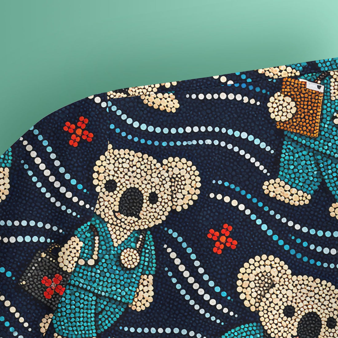 Aboriginal Dot Art Pattern Nurse Scrub Top, Koala Medical Shirt For Women, Breathable Fabrics Nursing Uniform