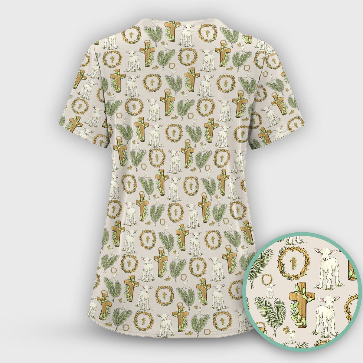 Faith Lamb Cross Nurse Scrub Set
