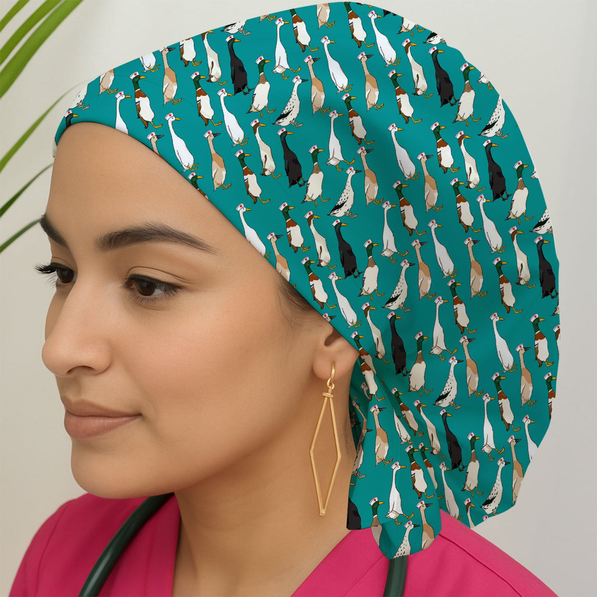 Duck Pattern Scrub Cap