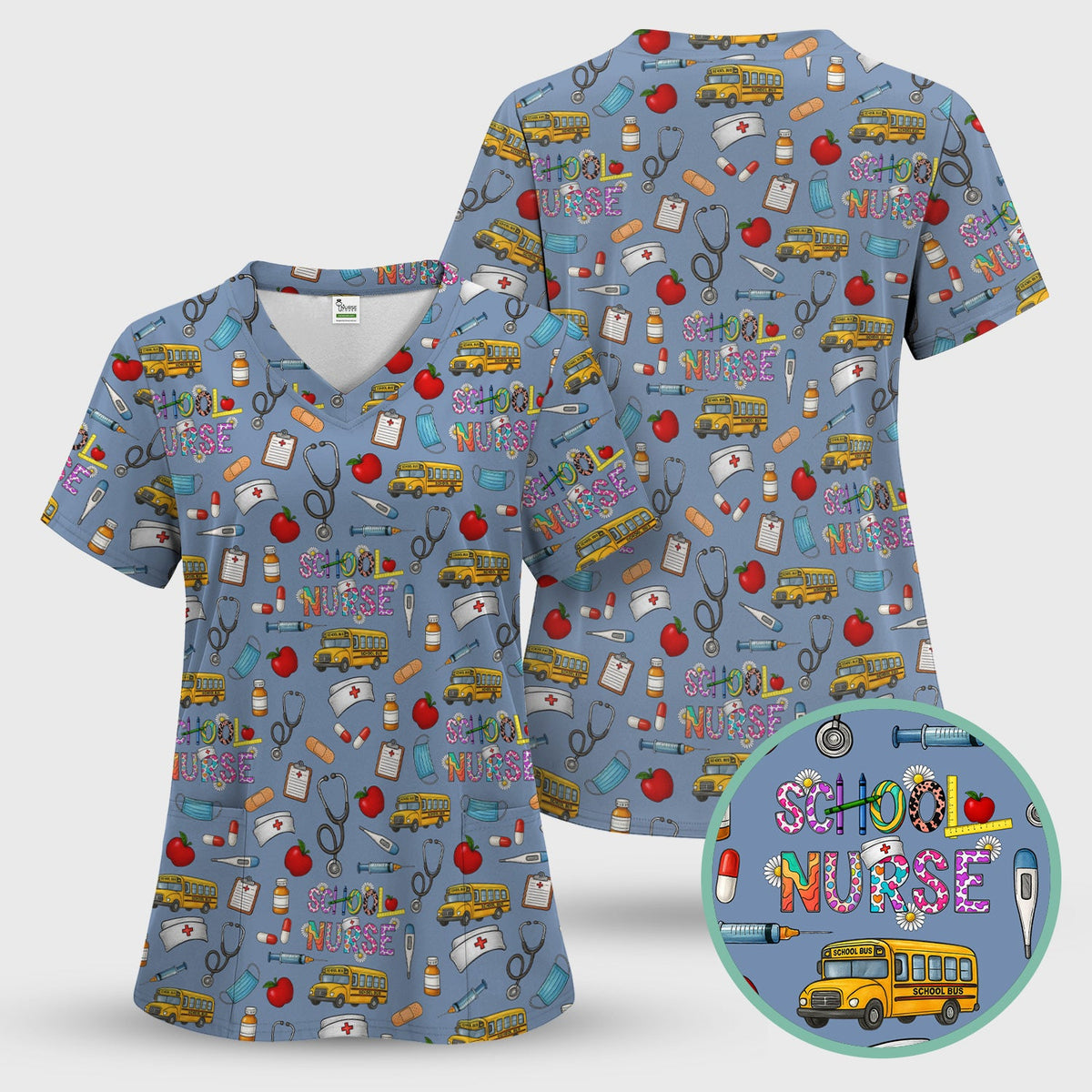 School Life Nurse Scrub Top