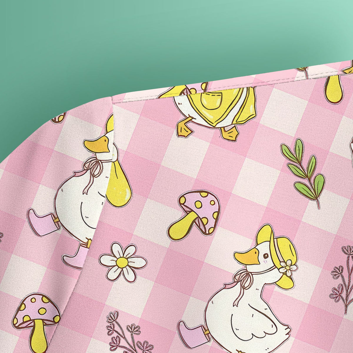 Duck Outfit Gingham Nurse Scrub Top