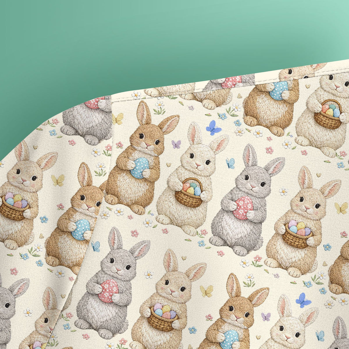 Bunny Basket Pastel Nurse Scrub Top - Easter Gift