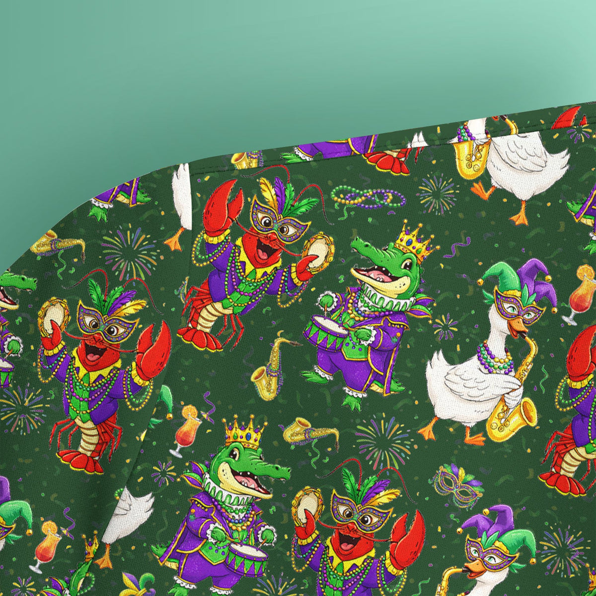 Crawfish Duck Mardi Gras Nurse Scrub Top