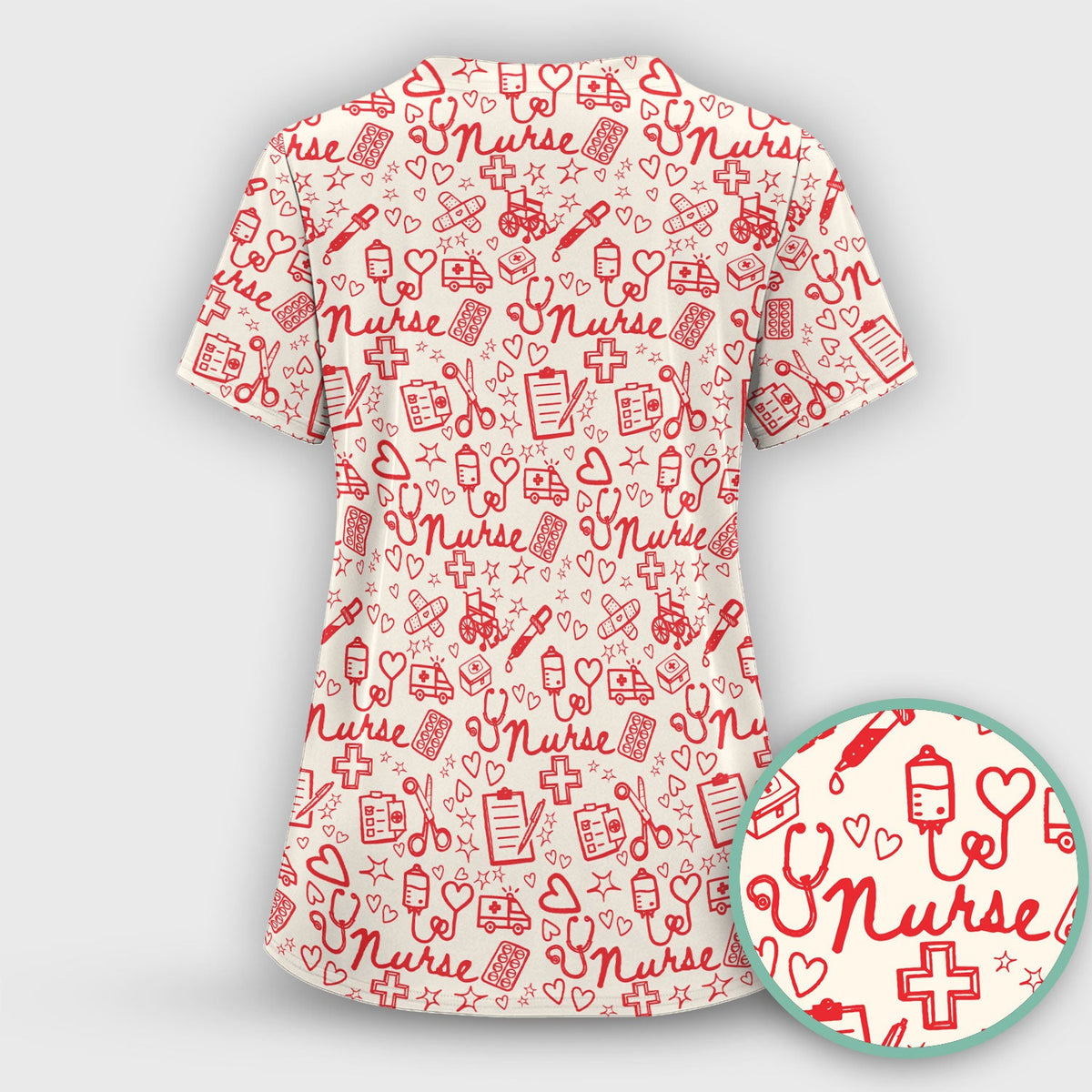 Heart Medical Nurse Scrub Set