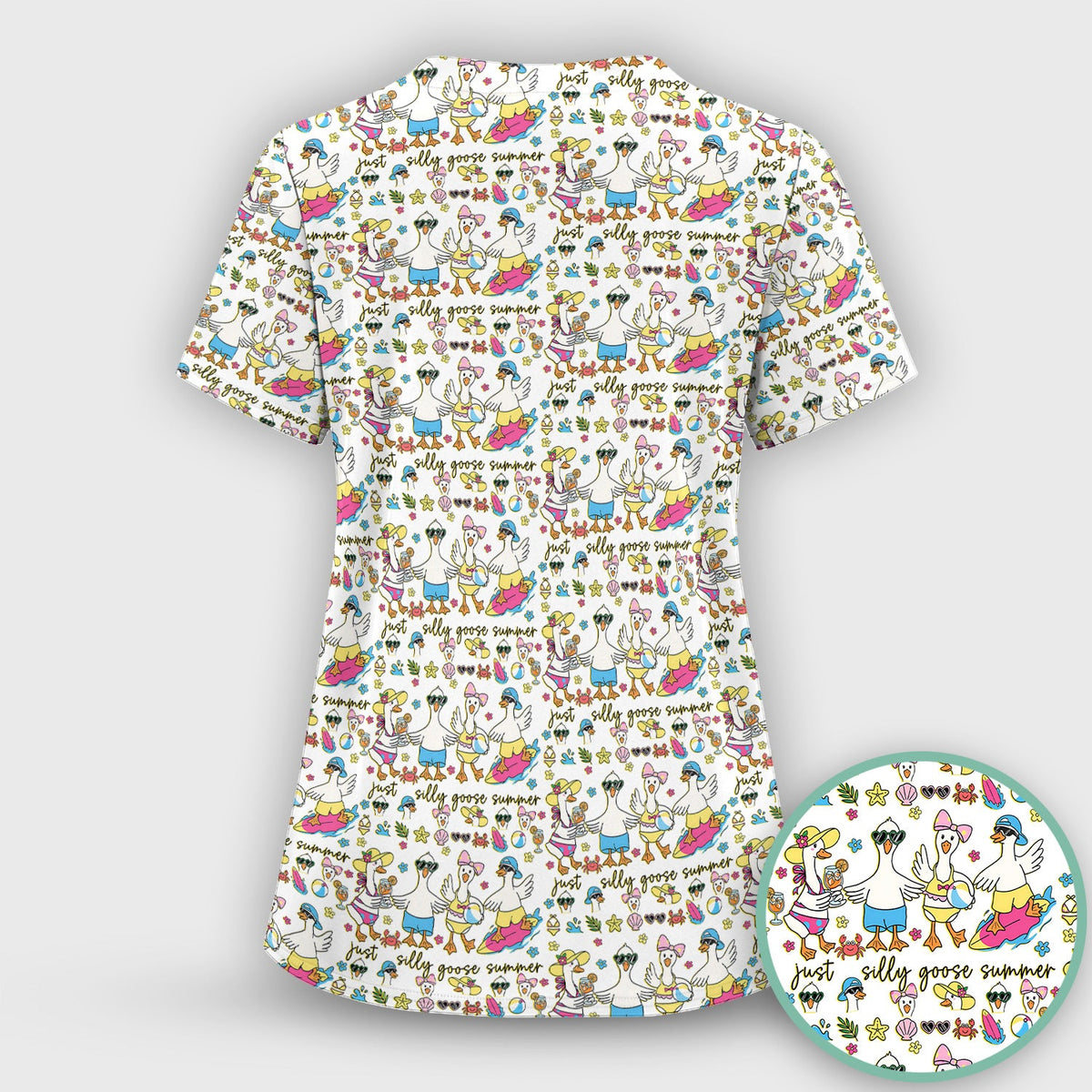 Silly Goose Summer Nurse Scrub Top