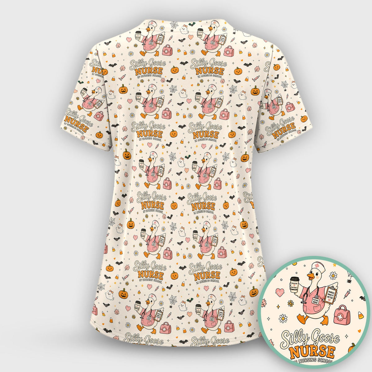 Silly Goose Nurse Scrub Top - Halloween Gift