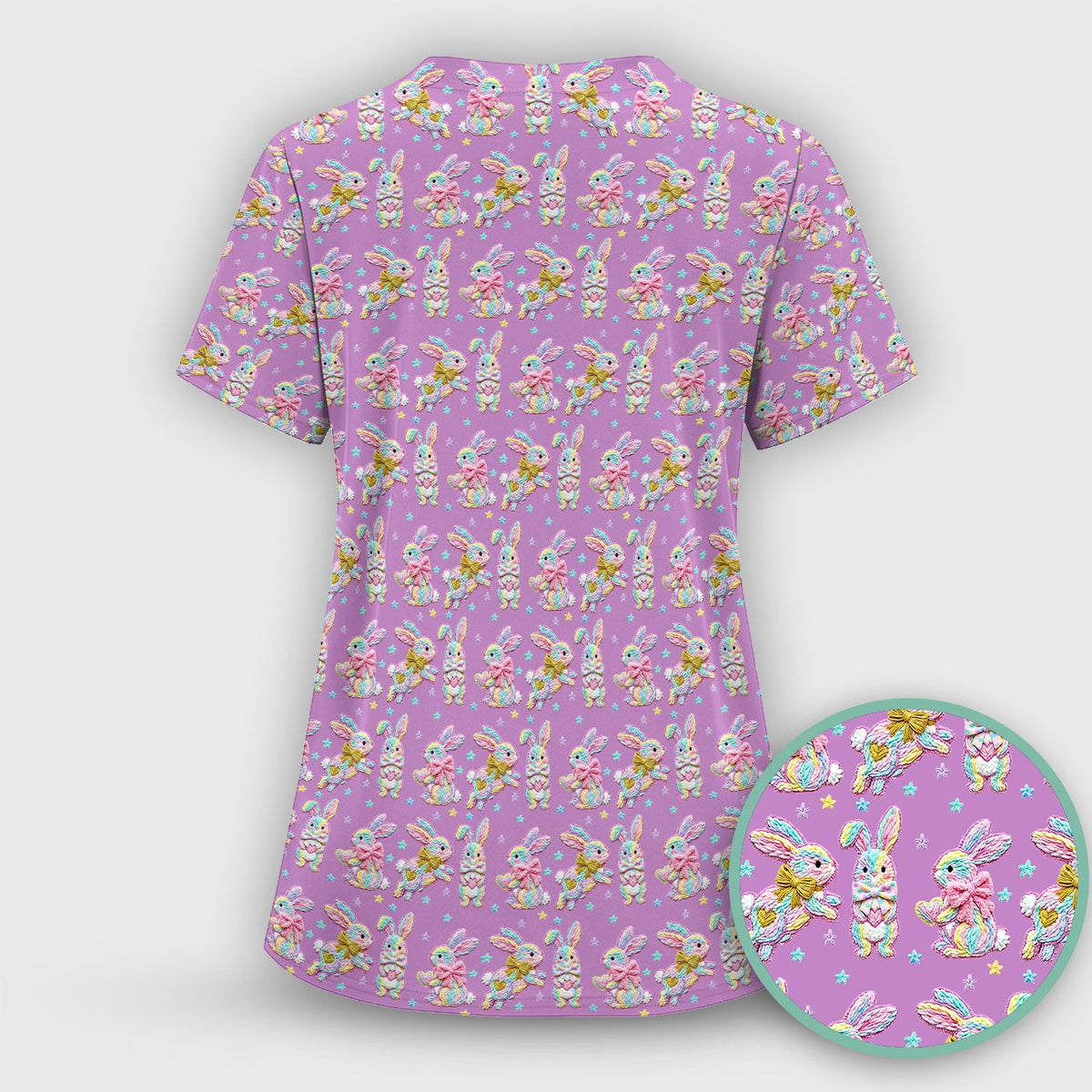 Cartoon Bunny Nurse Scrub Set
