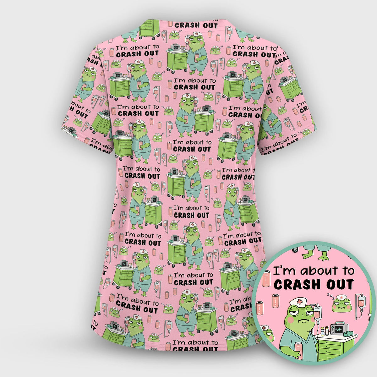 Crash Out Frog Nurse Scrub Set