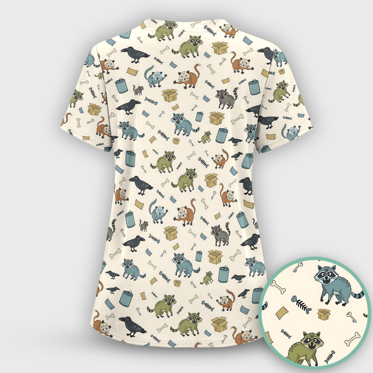 Trash Raccoon Nurse Scrub Set